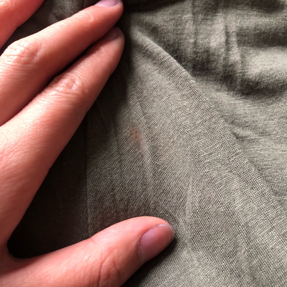 SOLD Olive Green Knot-Front Pencil Skirt - Picture 7 of 7